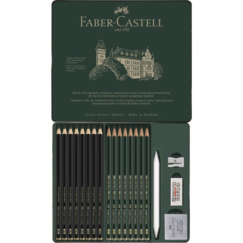 Faber-Castell Pitt Graphite Matt & Castell 9000 20er Metalletui